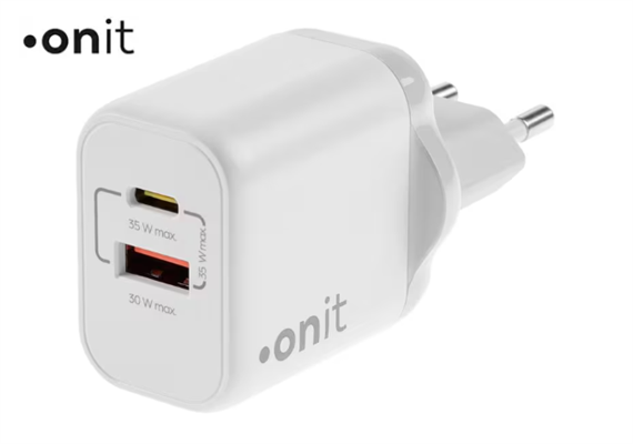 onit USB-Wandladegerät Dual 1C1A 35 W GaN Weiss