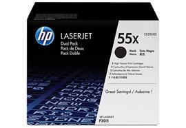 Toner HP 55X Black Twinpack ca. 12'500 S. CE255XD