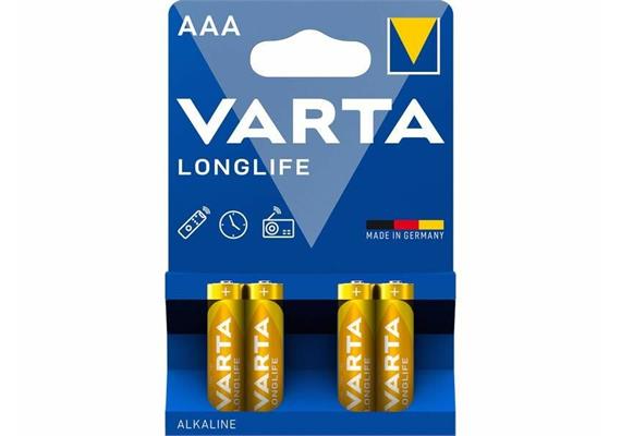 VARTA 4-er-Pack AAA Longlife Micro 1.5V Batterien